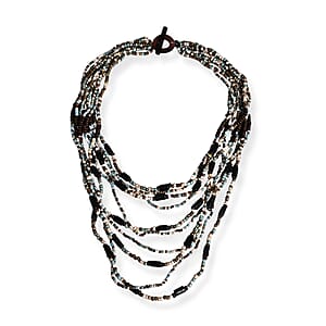 Multi Strand Seed Bead Bracelet and Necklace with Toggle Lock