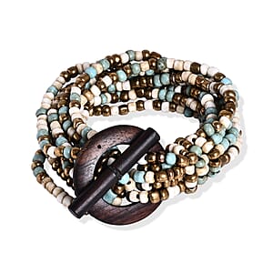 Multi Strand Seed Bead Bracelet and Necklace with Toggle Lock