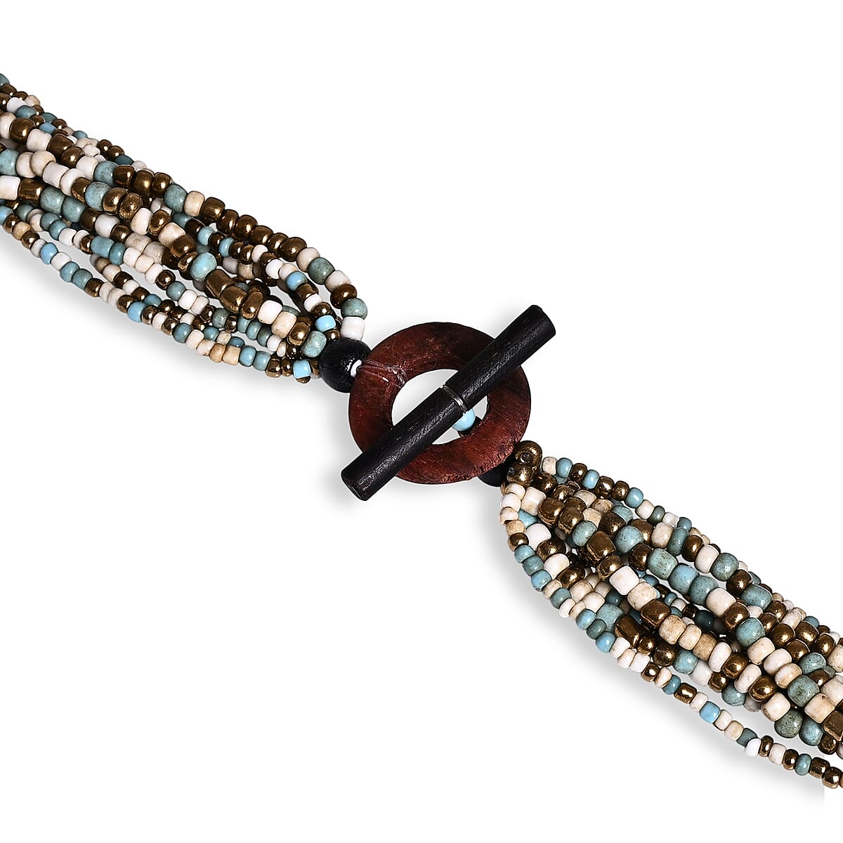 Multi Strand Seed Bead Bracelet and Necklace with Toggle Lock image number 4
