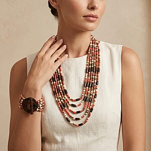 Multi Strand Seed Bead Bracelet and Necklace with Toggle Lock