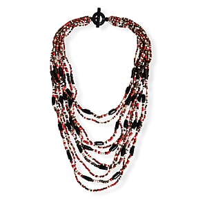 Multi Strand Seed Bead Bracelet and Necklace with Toggle Lock