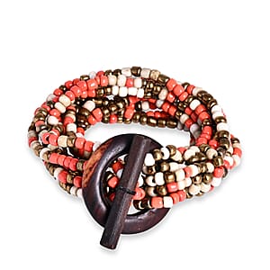 Multi Strand Seed Bead Bracelet and Necklace with Toggle Lock