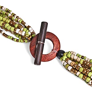 Multi Strand Seed Bead Bracelet and Necklace with Toggle Lock