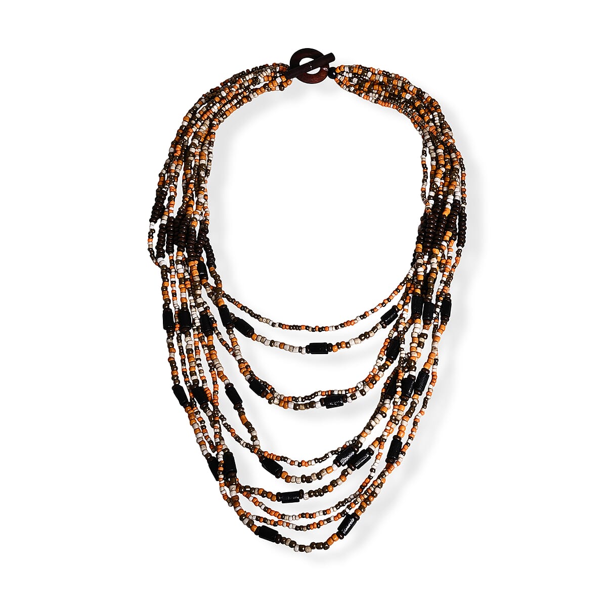 Multi Strand Seed Bead Bracelet and Necklace with Toggle Lock image number 2