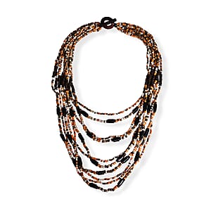Multi Strand Seed Bead Bracelet and Necklace with Toggle Lock