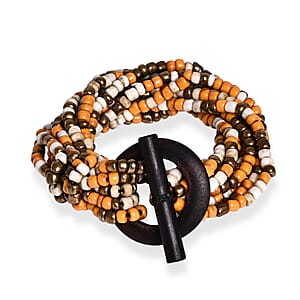 Multi Strand Seed Bead Bracelet and Necklace with Toggle Lock