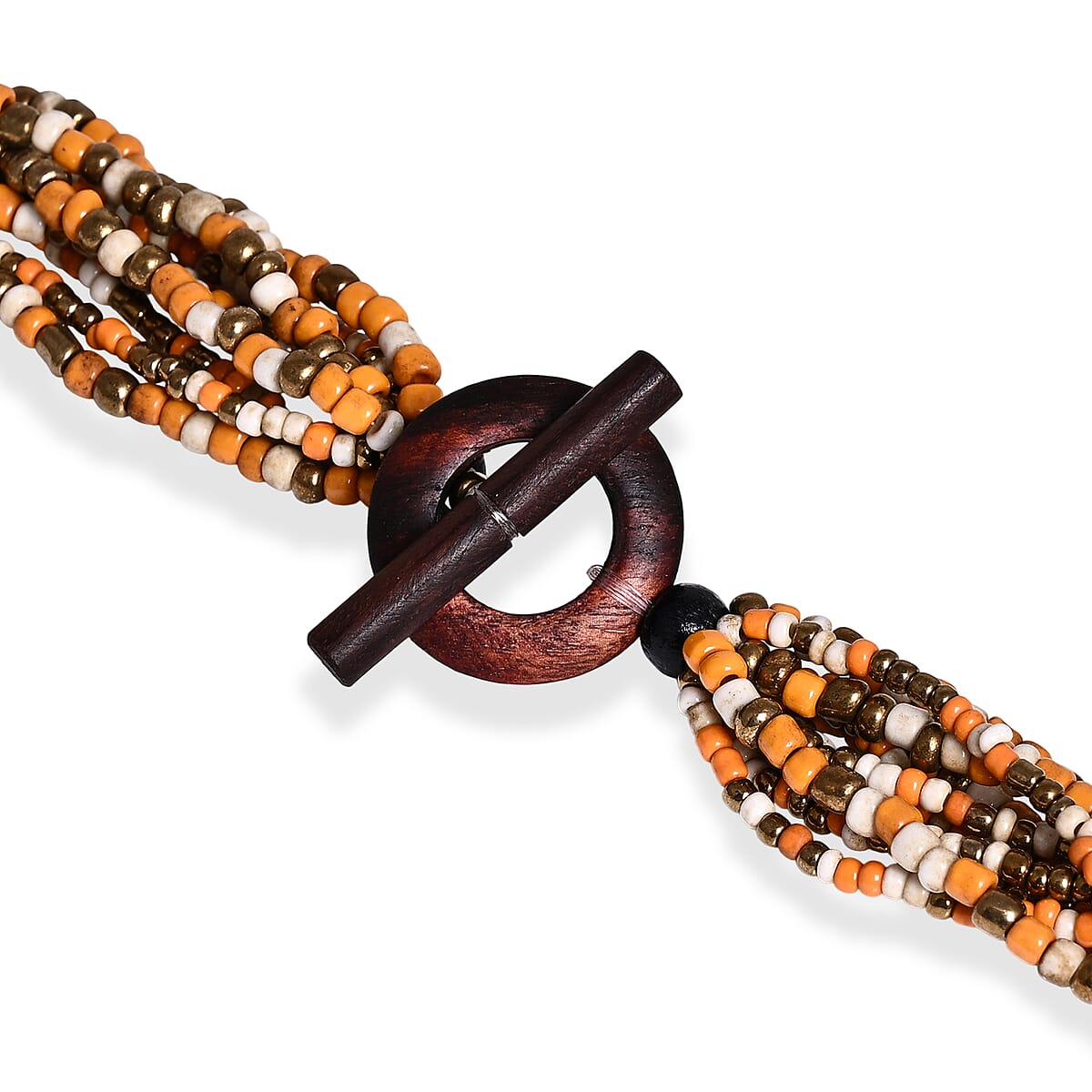Multi Strand Seed Bead Bracelet and Necklace with Toggle Lock image number 4