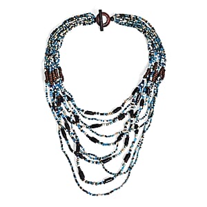 Multi Strand Seed Bead Bracelet and Necklace with Toggle Lock