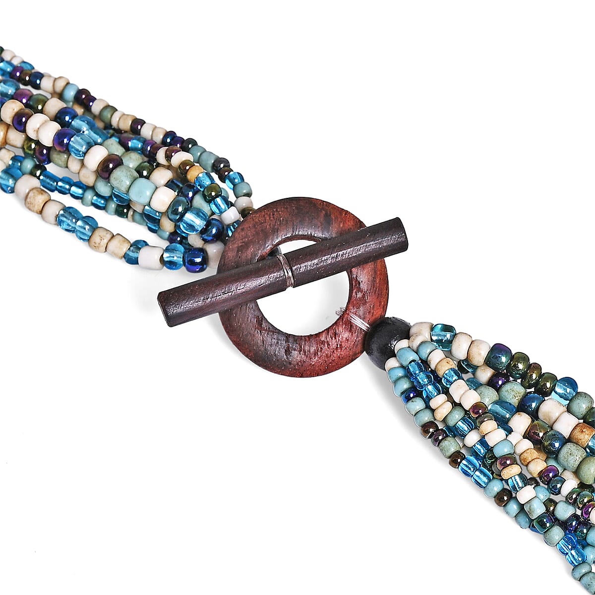 Multi Strand Seed Bead Bracelet and Necklace with Toggle Lock image number 3