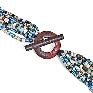 Multi Strand Seed Bead Bracelet and Necklace with Toggle Lock