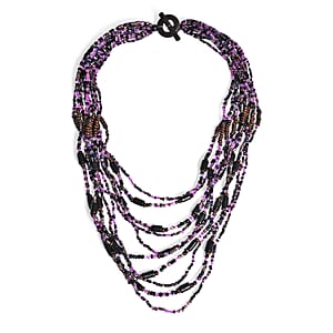 Multi Strand Seed Bead Bracelet and Necklace with Toggle Lock