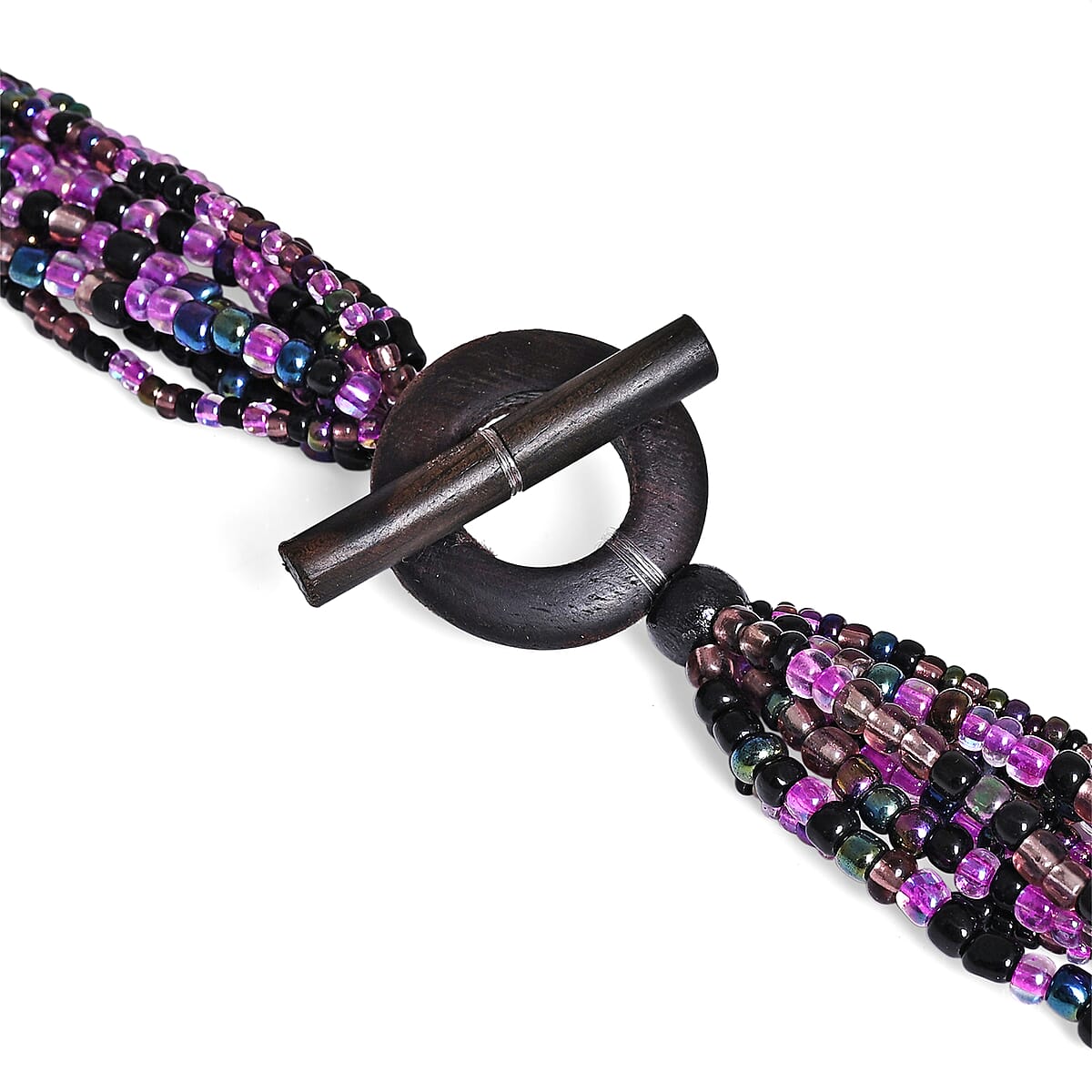 Multi Strand Seed Bead Bracelet and Necklace with Toggle Lock image number 3