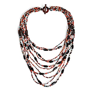 Multi Strand Seed Bead Bracelet and Necklace with Toggle Lock