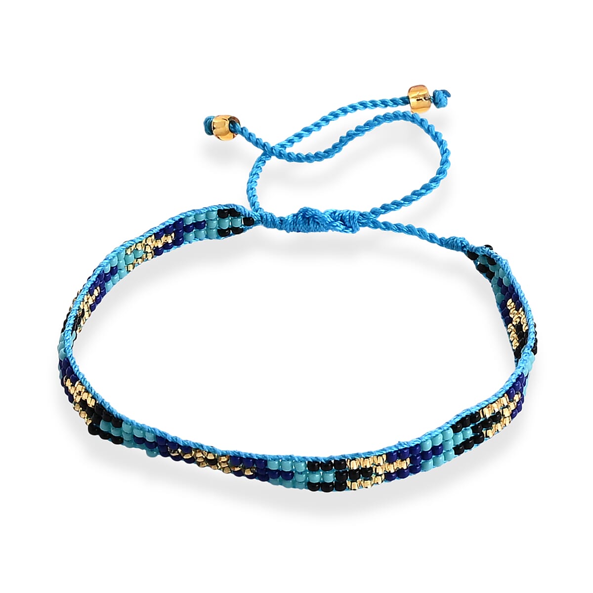 SET OF 4 - 3 Row Multi Color Adjustable Beaded Bracelet with Pattern image number 3