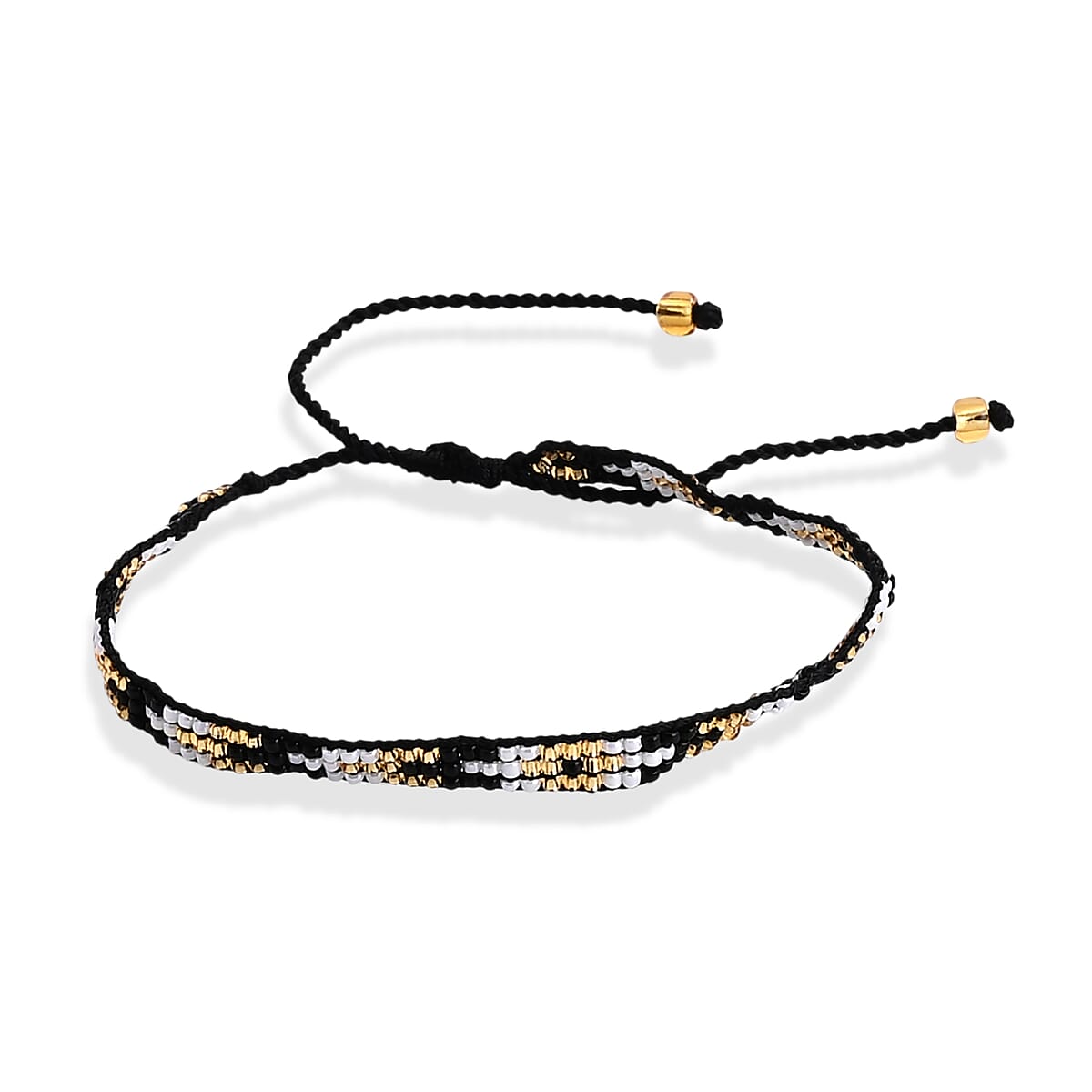 SET OF 4 - 3 Row Multi Color Adjustable Beaded Bracelet with Pattern image number 4