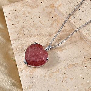 D'Joy Premium Tanzanian Natronite 10.65 ctw Pendant Necklace in Rhodium Over Sterling Silver 18 Inches 