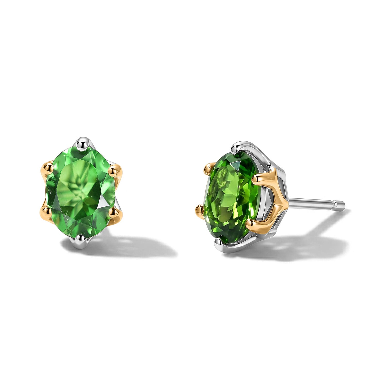 EverTrue Chartreuse Quartz (Triplet) 11.60 ctw Earrings, Ring (Size 6.0) and Pendant in 18K YG Plated and Platinum Bond with Stainless Steel Necklace 20 Inches