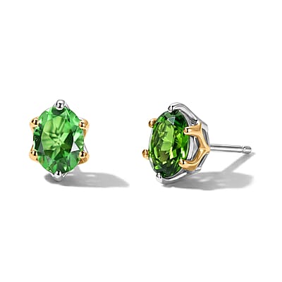 EverTrue Chartreuse Quartz (Triplet) 11.60 ctw Earrings, Ring (Size 6.0) and Pendant in 18K YG Plated and Platinum Bond with Stainless Steel Necklace 20 Inches
