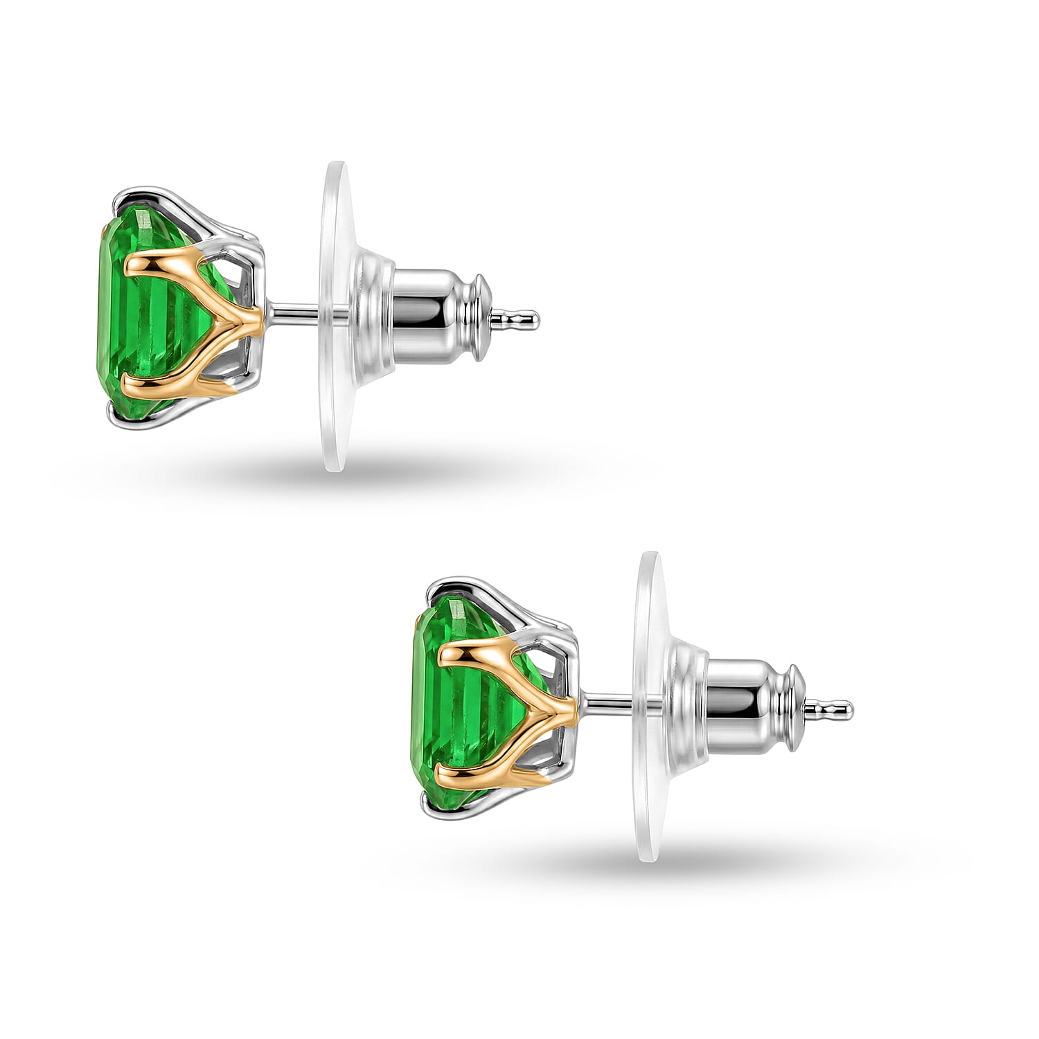 EverTrue Chartreuse Quartz (Triplet) 11.60 ctw Earrings, Ring (Size 6.0) and Pendant in 18K YG Plated and Platinum Bond with Stainless Steel Necklace 20 Inches