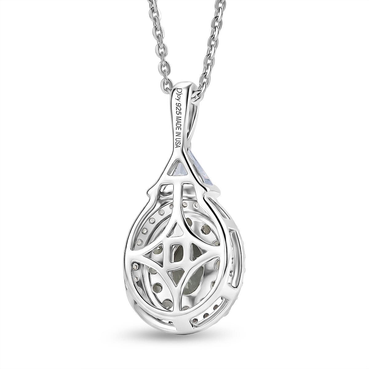 D'Joy Narsipatnam Alexandrite and White Zircon 1.50 ctw Blooming Dew Pendant Necklace in Rhodium Over Sterling Silver 20 Inches