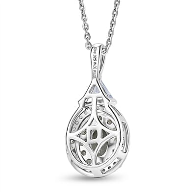 D'Joy Narsipatnam Alexandrite and White Zircon 1.50 ctw Blooming Dew Pendant Necklace in Rhodium Over Sterling Silver 20 Inches