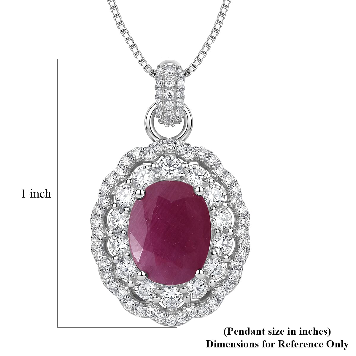 D'Joy Premium Australian Sapphire and Moissanite 0.90 ctw Crown Spark Pendant Necklace in Rhodium Over Sterling Silver 18 Inches  image number 5