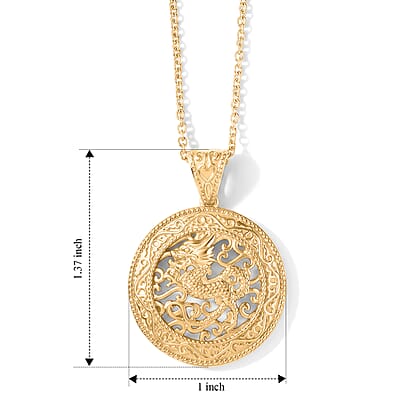 EverTrue Bronzella Collection Pendant in 18K YG Plated Bronze with ION Plated YG Stainless Steel Necklace (20 Inches)