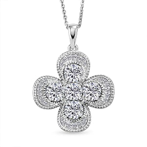 D'Joy Moissanite 2.50 ctw Pendant Necklace in Rhodium Over Sterling Silver 20 Inches