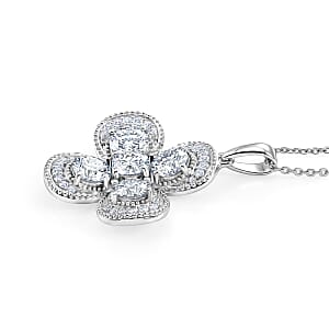 D'Joy Moissanite 2.50 ctw Pendant Necklace in Rhodium Over Sterling Silver 20 Inches