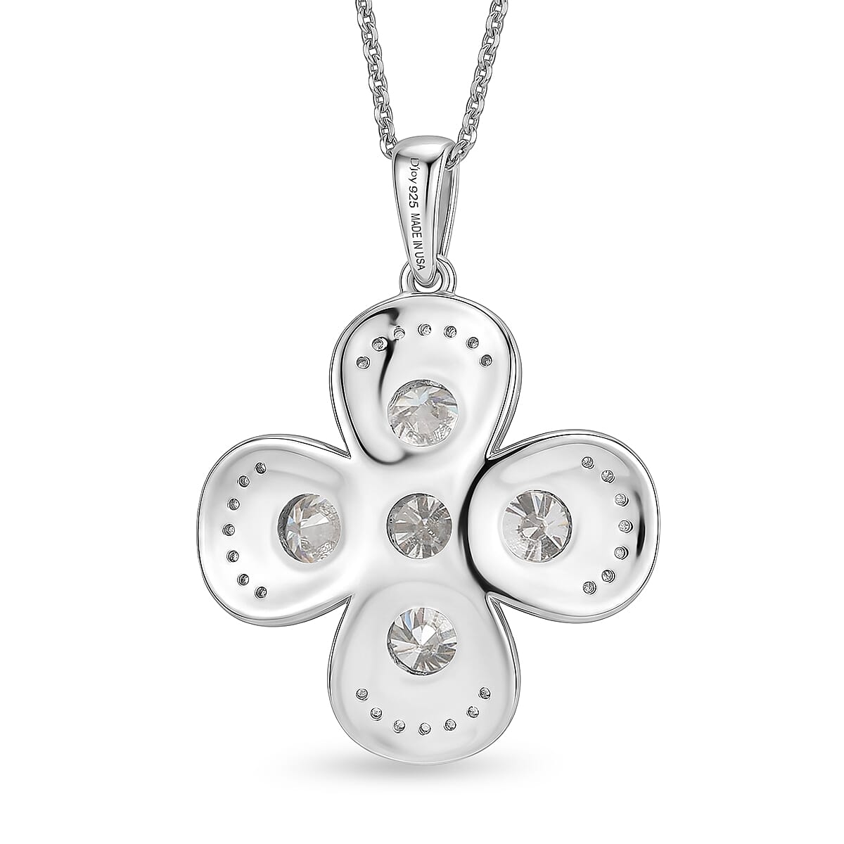 D'Joy Moissanite 2.50 ctw Pendant Necklace in Rhodium Over Sterling Silver 20 Inches image number 4