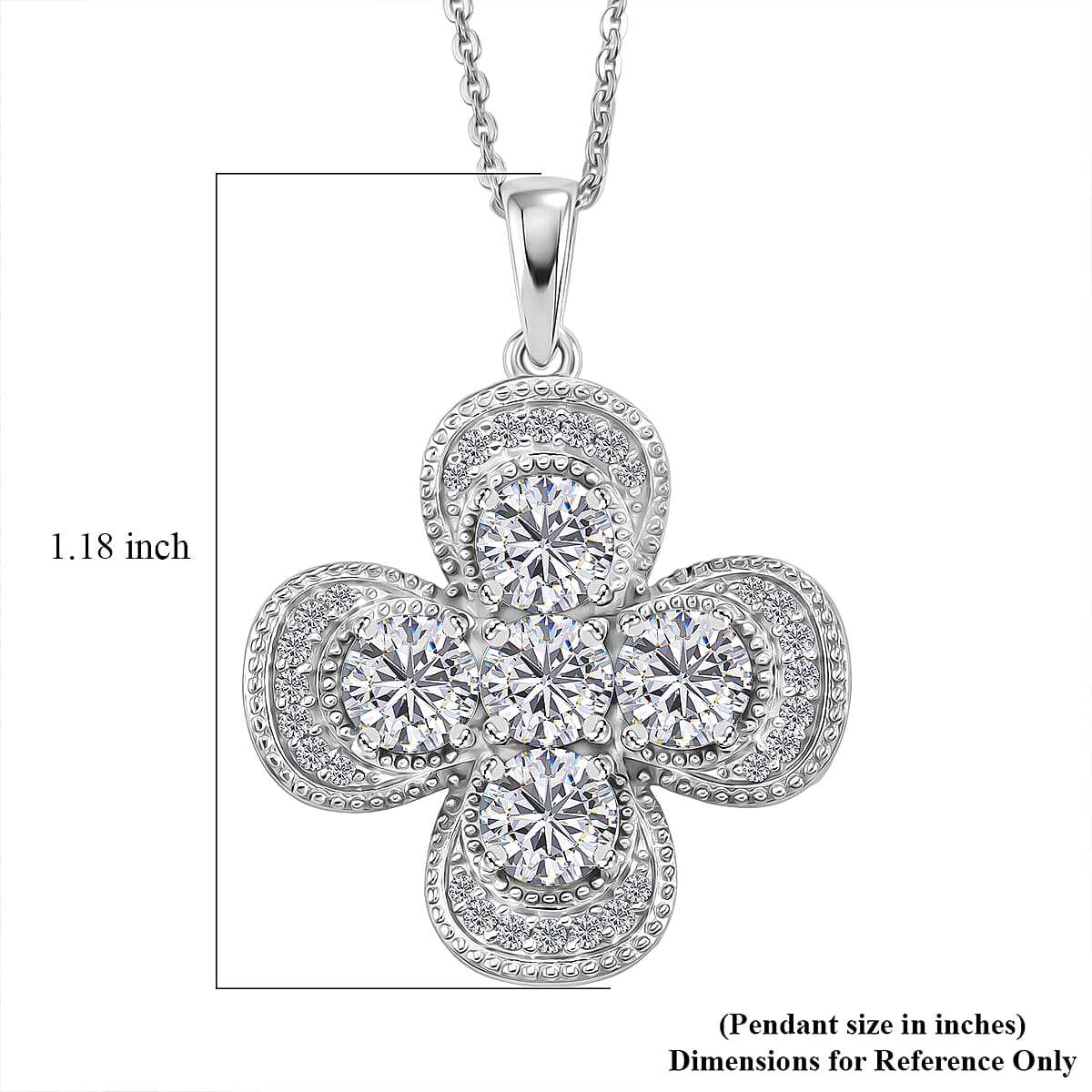 D'Joy Moissanite 2.50 ctw Pendant Necklace in Rhodium Over Sterling Silver 20 Inches image number 6