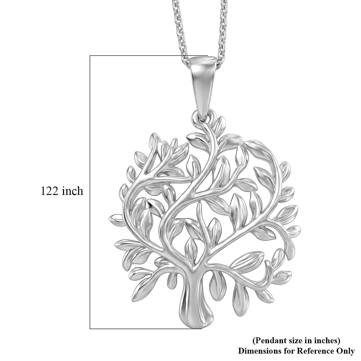 D'Joy Floral Pendant in Rhodium Over Sterling Silver with Stainless Steel Necklace (20 Inches)