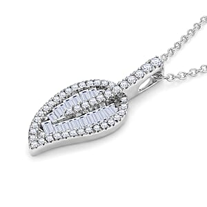 Luxuriant Lab Grown Diamond G-H SI 1.50 ctw Pendant Necklace in Rhodium Over Sterling Silver (20 Inches)