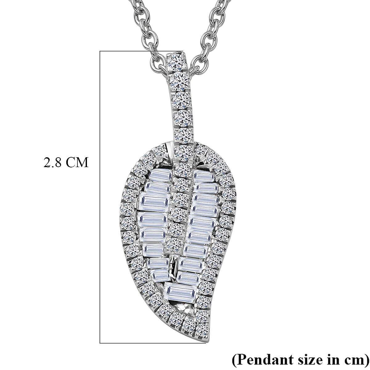 Luxuriant Lab Grown Diamond G-H SI 1.50 ctw Pendant Necklace in Rhodium Over Sterling Silver (20 Inches)