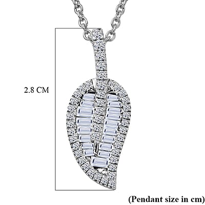 Luxuriant Lab Grown Diamond G-H SI 1.50 ctw Pendant Necklace in Rhodium Over Sterling Silver (20 Inches)