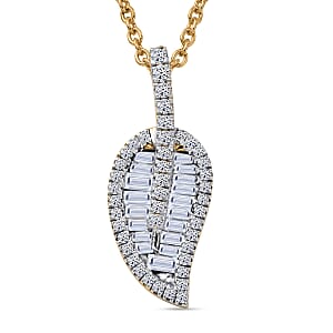 Luxuriant Lab Grown Diamond G-H SI 1.50 ctw Pendant Necklace in 18K Vermeil Yellow Gold Over Sterling Silver (20 Inches)
