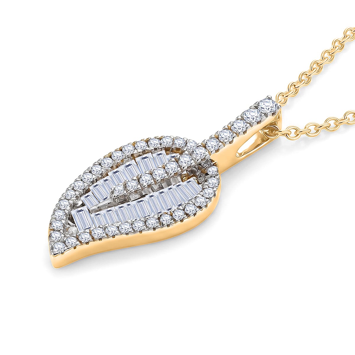 Luxuriant Lab Grown Diamond G-H SI 1.50 ctw Pendant Necklace in 18K Vermeil Yellow Gold Over Sterling Silver (20 Inches) image number 3