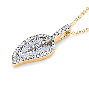 Luxuriant Lab Grown Diamond G-H SI 1.50 ctw Pendant Necklace in 18K Vermeil Yellow Gold Over Sterling Silver (20 Inches)