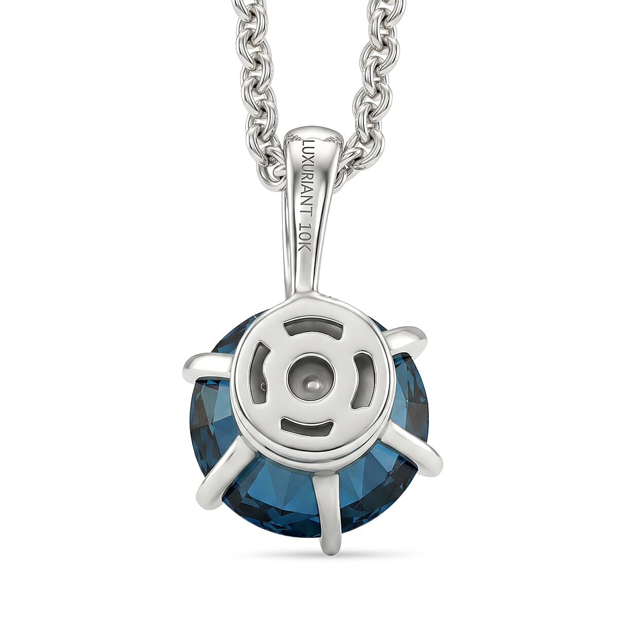 Luxuriant Lab Grown Blue Diamond IR SI 1.00 ctw Pendant Necklace in 10K White Gold 20 Inches image number 4