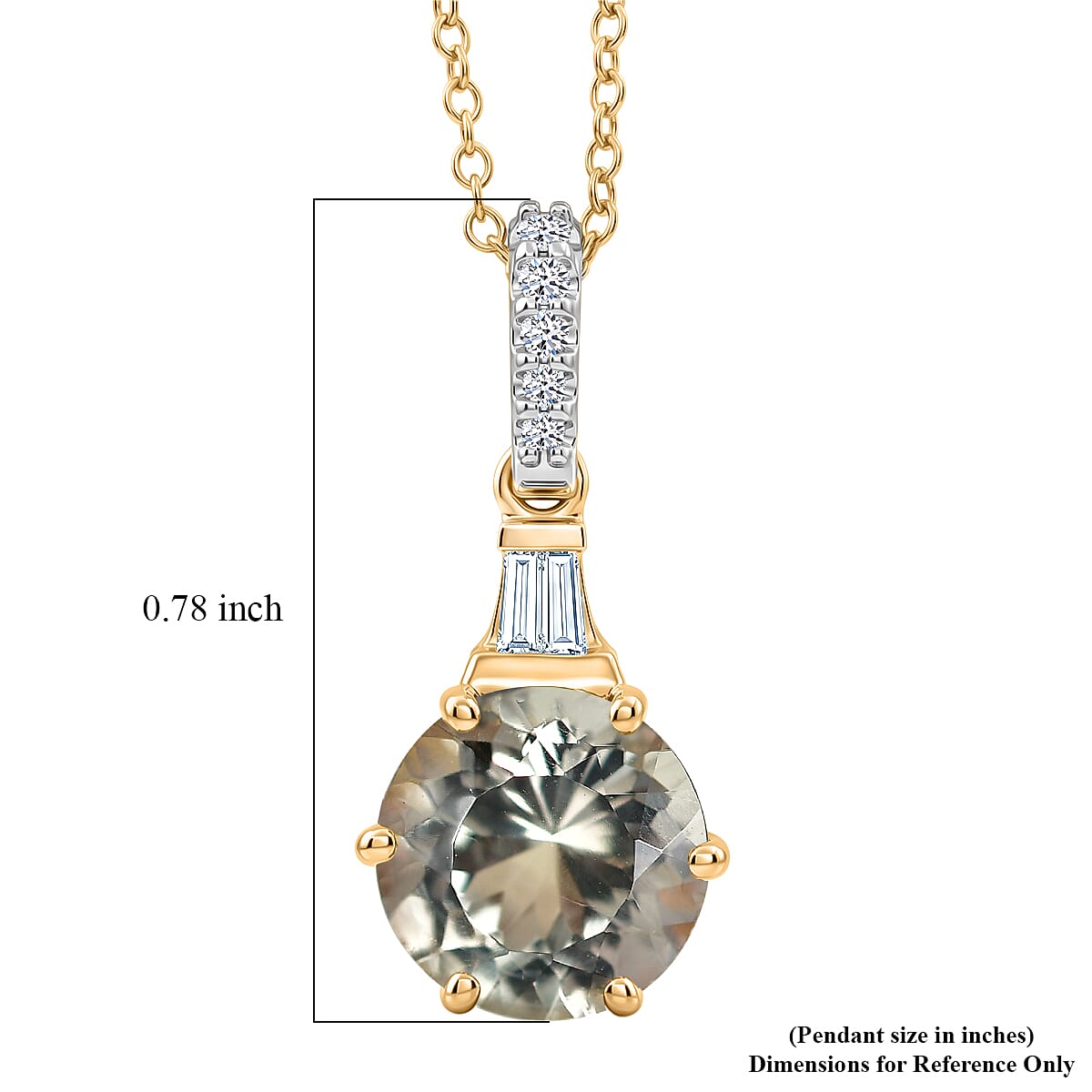 100 Facets AAA Turkizite and Luxuriant Lab Grown Diamond E-F VS 2.00 ctw Golden Autumn Glow Pendant Necklace in 10K Yellow Gold 20 Inches