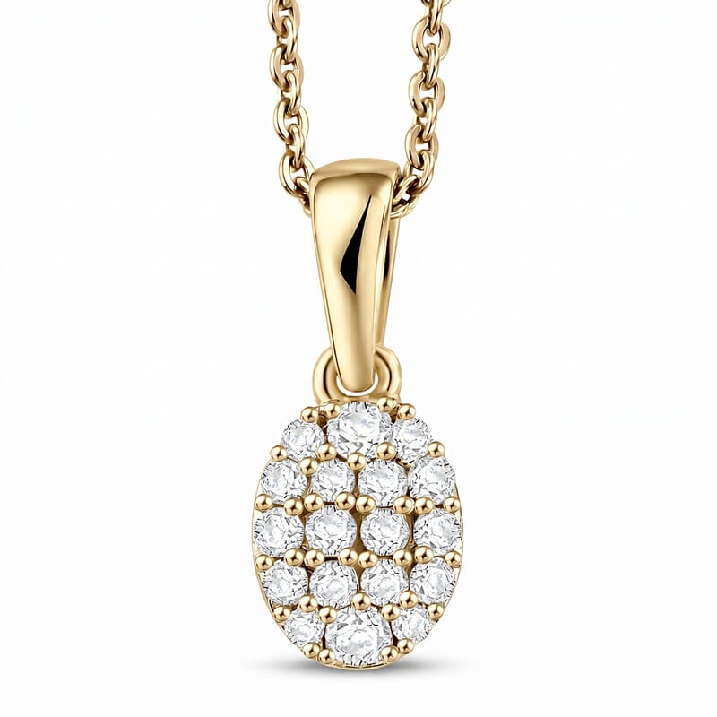 Luxuriant Lab Grown Diamond G-H SI 0.15 ctw Pendant Necklace in 18K Vermeil Yellow Gold Over Sterling Silver 20 Inches