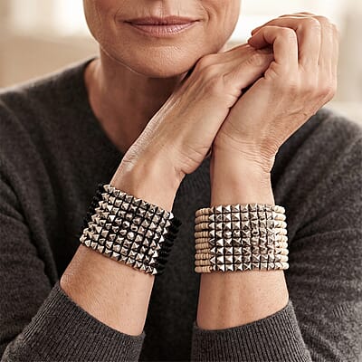 Set of 2 Seed Beads Cuff Bracelet (Adjustable)