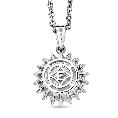 EverTrue Freshwater Pearl and Moissanite 0.40 ctw Starlight Pearl Pendant in Platinum Bond with Stainless Steel Necklace (20 Inches)
