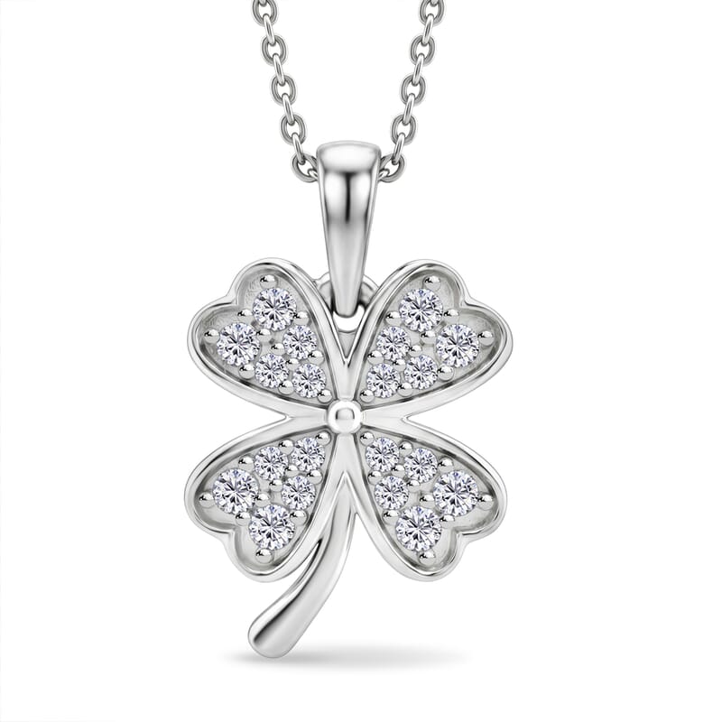 Luxuriant Lab Grown Diamond G-H SI 0.40 ctw Pendant Necklace in Rhodium Over Sterling Silver 20 Inches