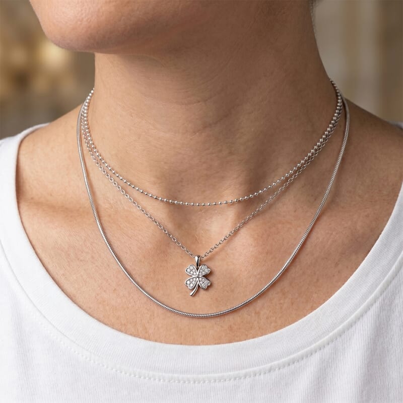 Luxuriant Lab Grown Diamond G-H SI 0.40 ctw Pendant Necklace in Rhodium Over Sterling Silver 20 Inches