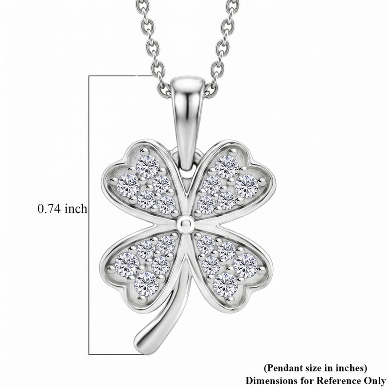 Luxuriant Lab Grown Diamond G-H SI 0.40 ctw Pendant Necklace in Rhodium Over Sterling Silver 20 Inches