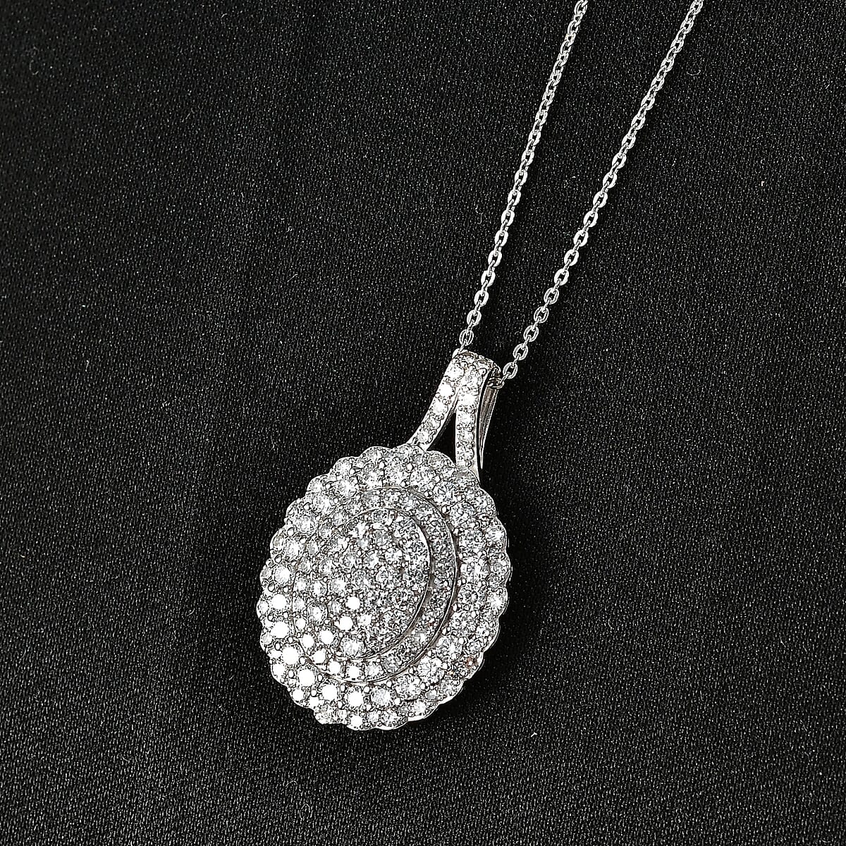 Luxuriant Lab Grown Diamond G-H SI 2.00 ctw Pendant Necklace in Rhodium Over Sterling Silver 20 Inches  image number 2