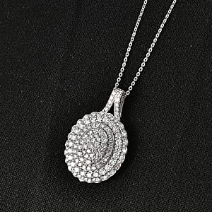 Luxuriant Lab Grown Diamond G-H SI 2.00 ctw Pendant Necklace in Rhodium Over Sterling Silver 20 Inches 