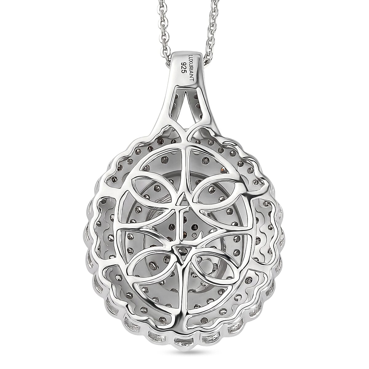 Luxuriant Lab Grown Diamond G-H SI 2.00 ctw Pendant Necklace in Rhodium Over Sterling Silver 20 Inches