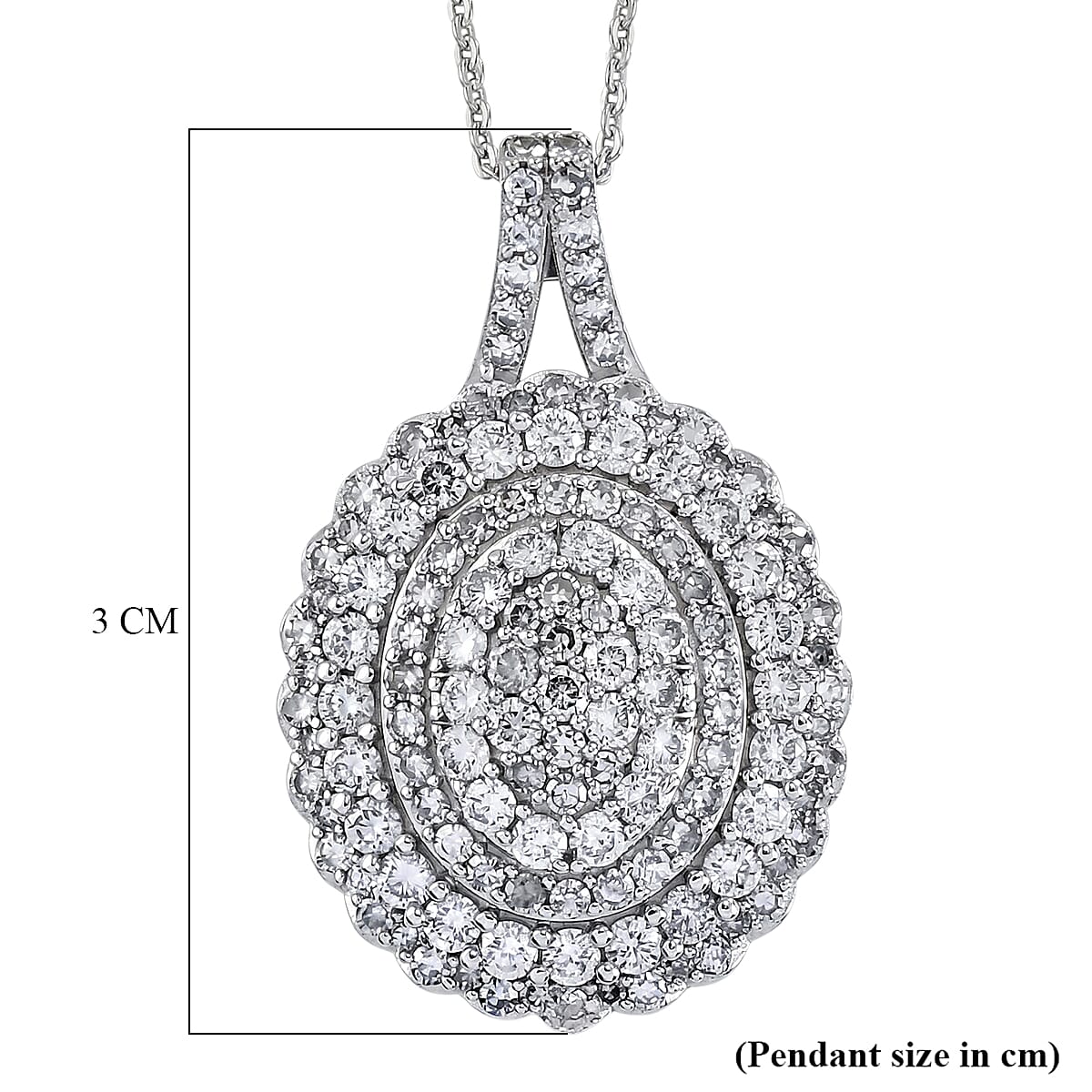 Luxuriant Lab Grown Diamond G-H SI 2.00 ctw Pendant Necklace in Rhodium Over Sterling Silver 20 Inches